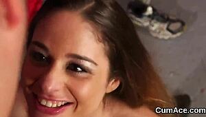 horny idol begs for bukkake facial and swallows every cum load