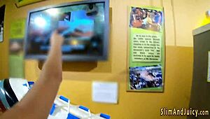 blonde bubblebutt teen rides face then cock hard