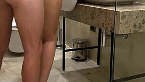 Ever sneaked bathroom doggystyle creampie at a wild college party?