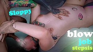 Croatian curly girl gives sloppy upside down deepthroat blowjob on big cock