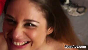 horny idol begs for bukkake facial and swallows every cum load