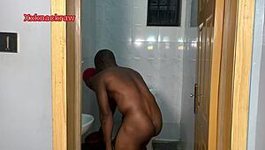 Betty Skaly rides big cock deep in bathroom