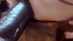 Huge Hankeys Dildos Pound Relentlessly on Fucking Machine