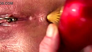 gaping milf asshole fingered rides gold heels juicy pussy squirts