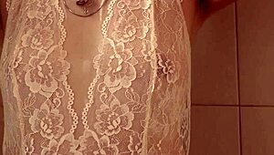 Chubby Brunette Australian Soaks Lingerie. Dripping Wet Pussy Next?