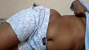 tamil housewife teases with banana before hot dorm sex
