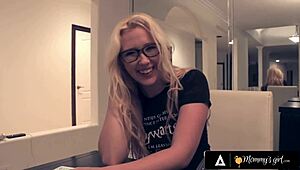 omg my hot blonde prom girl uh spends night fingering with stacked stepmom bts!!