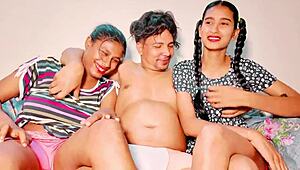 UTTARAN20'S TITS MILF RIDES GUY IN WILD THREESOME FUCK!