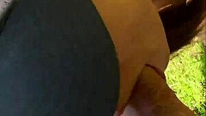 perfect tall 18yo brunette teen risks outdoor deepthroat blowjob cumshot after yoga pov