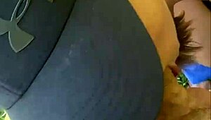 perfect tall 18yo brunette teen risks outdoor deepthroat blowjob cumshot after yoga pov