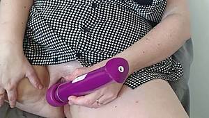 Mature Milf Stepmom Masturbates in Miniskirt as Stepson Peeks Intently