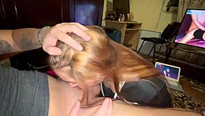 Hungry bitch does my bestest sloppy deepthroat fer cum