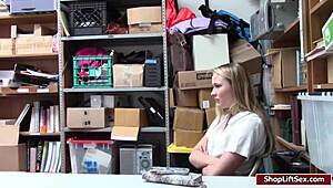 hot teen shoplifter caught then fucked hard by guard