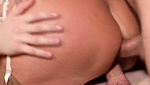 Bored housewife Ania Kinski gets double penetrated hard by repairmen in her gym shorts and lingerie