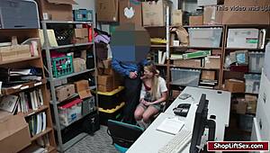 hot teen shoplifter caught then fucked hard by guard