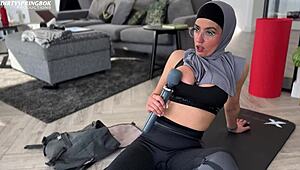 aaliyah yasin's juicy big tits n ass get so horny post-gym she rips clothes masturbates pussy with dildo moaning loud