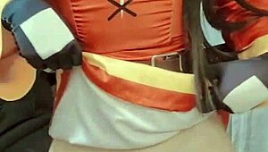 curvy latina megumin cosplay cutie rubs her tight pussy solo in homemade vid