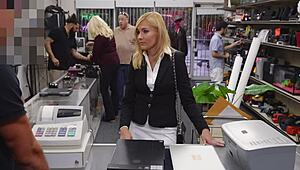 Rough Doggystyle Pounding Fills Tight Cunt In Shop