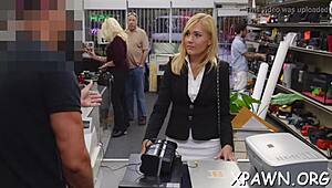 Rough Doggystyle Pounding Fills Tight Cunt In Shop