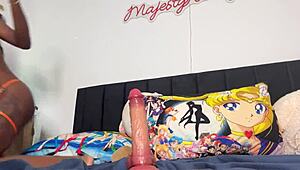 Damn, Ebony Petite Rides Muscular Cock So Good With Toys!