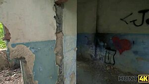 hunt4k. slutty brunette takes stranger's cock deep in passionate anal outdoors