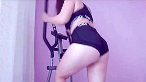 Fucked her juicy big ass mid-workout then finished!