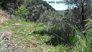 outdoor beach voyeur catches cougar's hairy pussy pissing in public pov then she spots him comic style