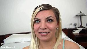 Petite 19yo Cute Blonde Alex Little POV Blowjob Swallows Huge Messy Cum Load Wow!