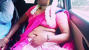 Indian Saree Housewife Cheats with Boyfriend's Cock in Car Dirty Talk Romance!