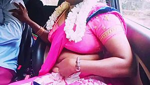 Indian Saree Housewife Cheats with Boyfriend's Cock in Car Dirty Talk Romance!