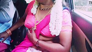 Indian Saree Housewife Cheats with Boyfriend's Cock in Car Dirty Talk Romance!