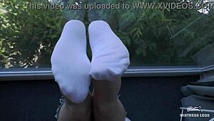 goddess teases beautiful feet in socks close-up compilation