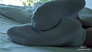 goddess teases beautiful feet in socks close-up compilation