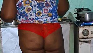 Crente Safada Cooks Up Big Tits Tease in Kitchen!