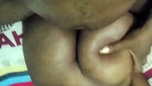 curvy ebony milf rides black cock tight with ass shaking and spanking homemade