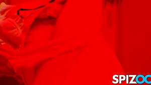 redhead audrey reid spreads shaved pussy wide for friend's monster cock spooning