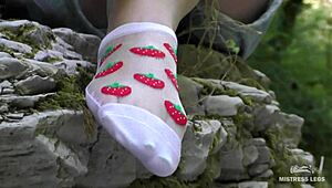 goddess teases beautiful feet in socks close-up compilation