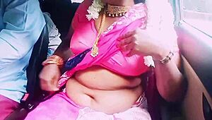 Indian Saree Housewife Cheats with Boyfriend's Cock in Car Dirty Talk Romance!