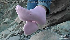 goddess teases beautiful feet in socks close-up compilation