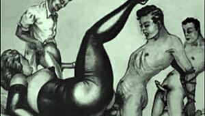 vintage erotic art captures hairy pussy secrets