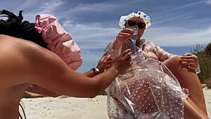 we hit the beach avril ella's amazonian curves dominate