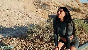 hey petite jogger, wanna ride this big cock doggy after i lick your pussy? penelope woods says yes