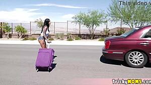 Tattooed milf hitchhiker blows and gets rough pounded by horny driver