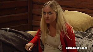 big tits lesbian slave gets whipped by her madame