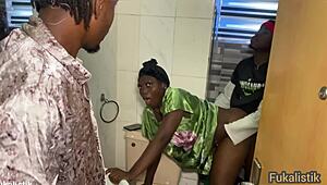 sneaky raw bbc fucks curvy neighbors wife in toilet rough