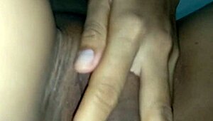 couple in garage fucks to creampie her tight shaved wet pussy till orgasm