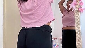 Chubby Ebony Brunette Farts in Big Ass Before Curvy Date Prep