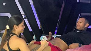 Colombian girlfriend skinny with small tits gives deepthroat blowjob to black friend in new apartment