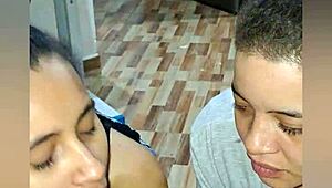 damn these two curvy latina milfs dare to suck the same cock together