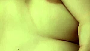 Thick teen girl gropes big natural tits for step-daddy's eyes